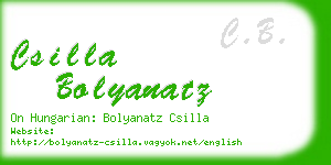 csilla bolyanatz business card